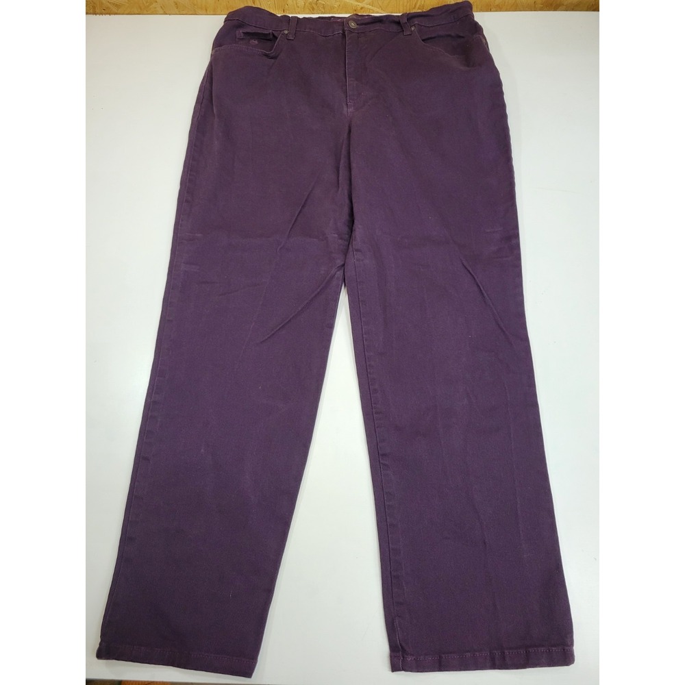 Gloria Vanderbilt Womens Jeans Size 18 Purple Straight Leg High Rise Stretch...